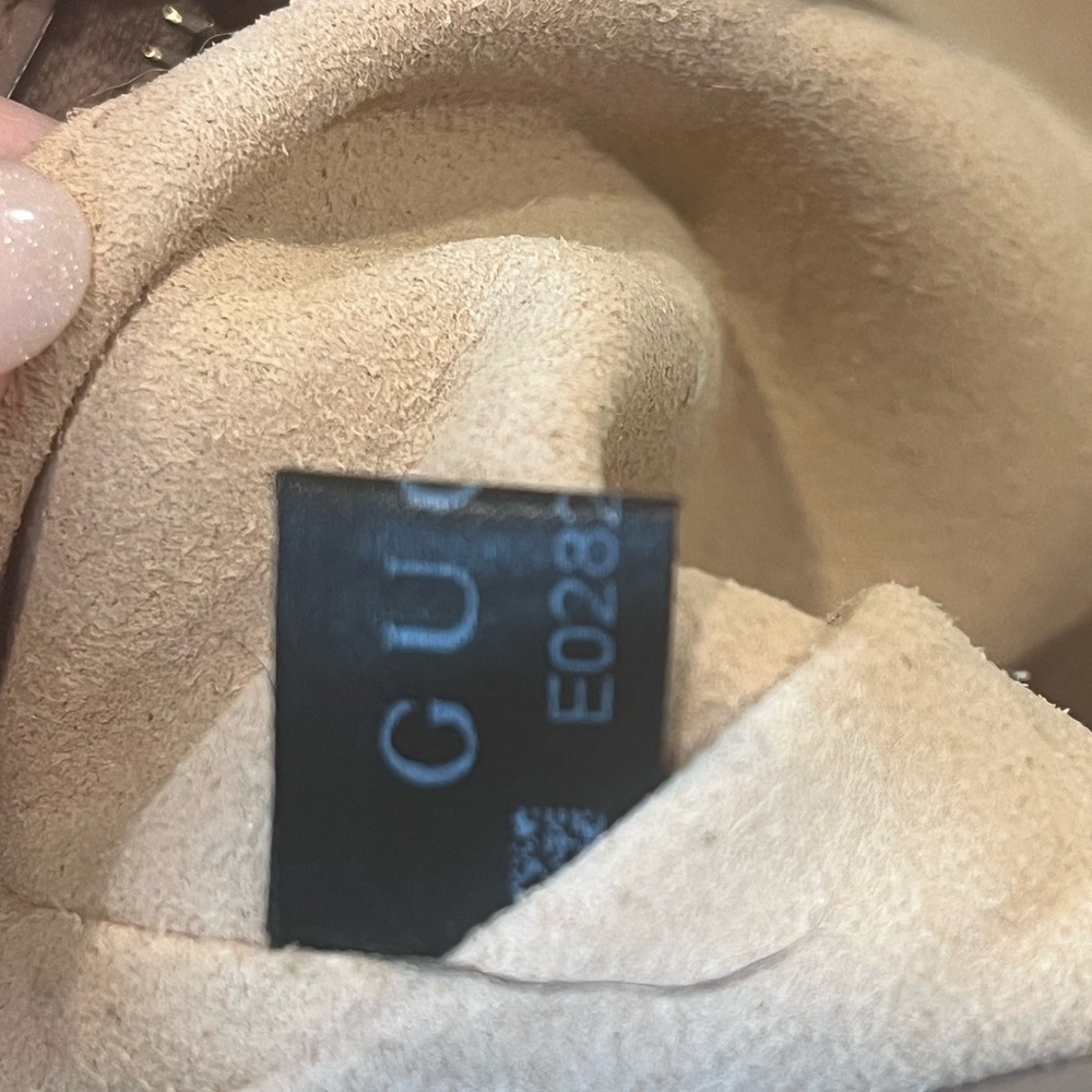 Gucci Mini GG Maramont Taupe Leather Crossbody Camera Bag - Picture 9 of 10